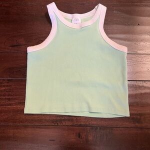 Zara Girls  Light Green and Pink Tank Top